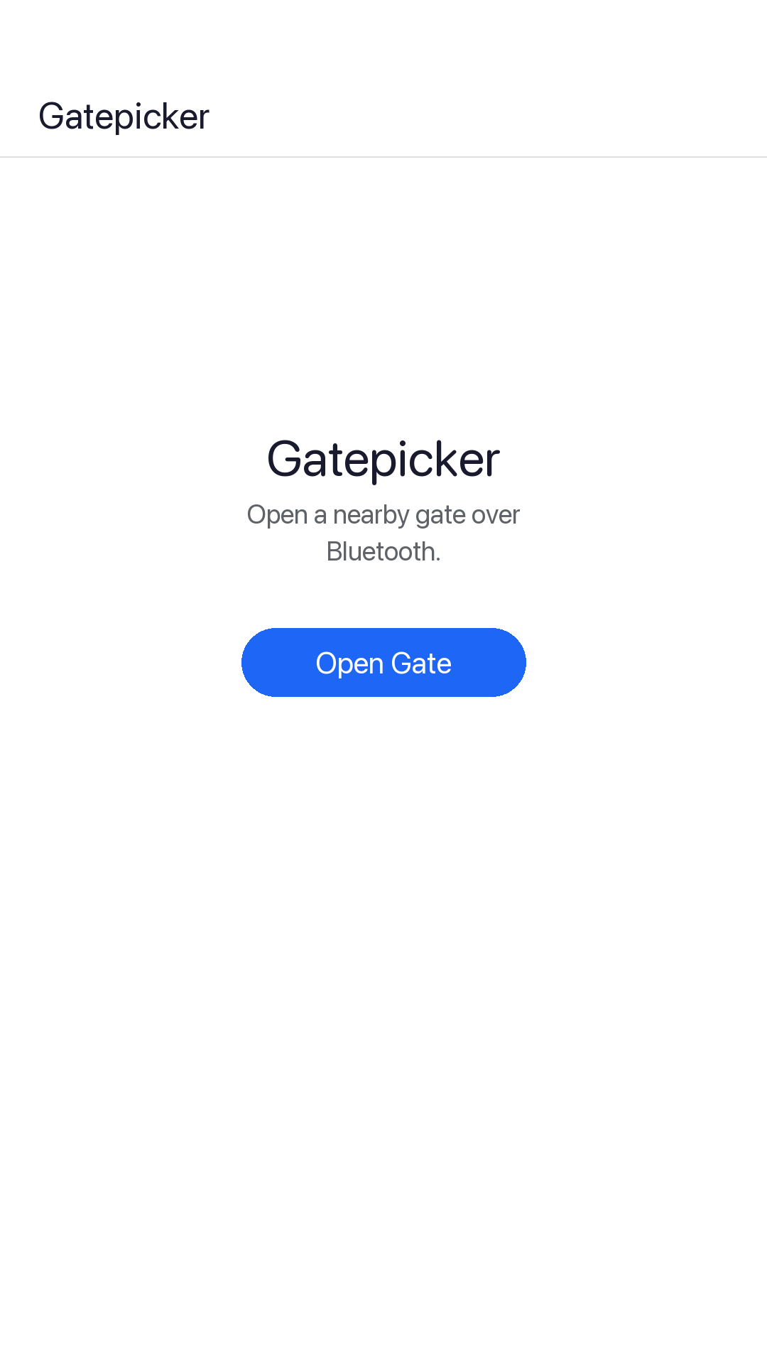 Gatepicker idle screen